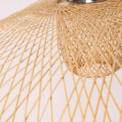Lampara de bambu colgante diseño vintage hecho a mano
