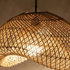 Lámparas colgantes de mimbre estilo rústico LED