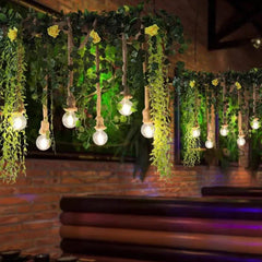 Lámpara colgante de restaurante con decoración de plantas retro