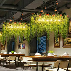 Lámpara Colgante Vintage para Comedor con Diseño de Plantas