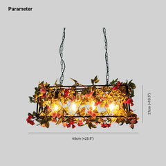 Lámpara Colgante Vintage para Comedor con Diseño de Plantas