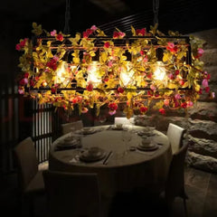 Lámpara Colgante Vintage para Comedor con Diseño de Plantas