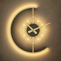 Aplique de pared moderno LED con diseño de reloj para dormitorio