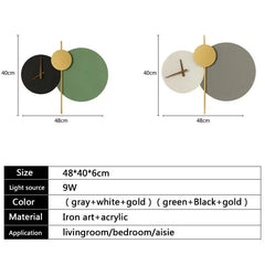 Luces led de pared interior diseño creativo de reloj