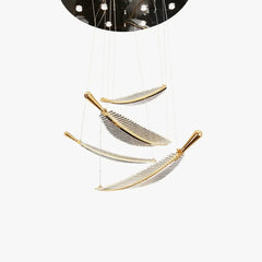 Lámpara colgante creativa de plumas de lujo ligero de estilo moderno