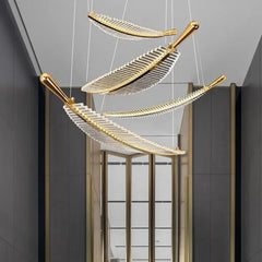 Lámpara colgante creativa de plumas de lujo ligero de estilo moderno