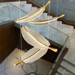 Lámpara colgante creativa de plumas de lujo ligero de estilo moderno