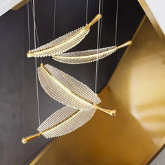 Lámpara colgante creativa de plumas de lujo ligero de estilo moderno