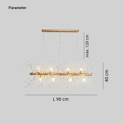 Lámpara colgante sputnik de cristal moderna LED regulable en altura para comedor