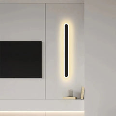 Aplique lineal LED regulable negro minimalista para salón