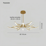 Lámpara de araña moderna Sputnik LED orientable para salón