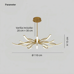Lámpara de araña moderna Sputnik LED orientable para salón