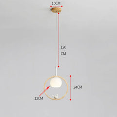 Lampara de madera colgante diseño creativo con forma de pájaro