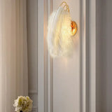Lámpara de Pared LED con Diseño de Plumas para Dormitorio