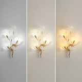 Aplique de Pared para Habitación con Diseño de Hojas de Ginkgo en Cerámica