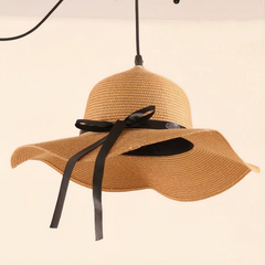 Lámpara Colgante Sombrero de Paja para Comedor
