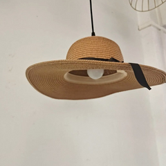 Lámpara Colgante Sombrero de Paja para Comedor