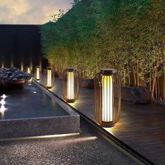 Lámpara de Pie Exterior Solar Impermeable Forma Farol