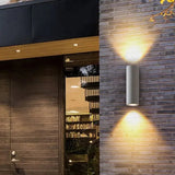 Aplique de pared exterior bidireccional de cemento cilíndrico IP65 moderno