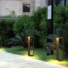 Baliza de jardin LED negra metal diseño moderno IP65