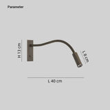 Aplique de pared de lectura LED con brazo flexible para mesita de noche