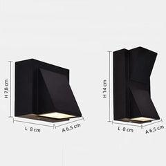 Aplique exterior negro moderno de aluminio con LED IP65