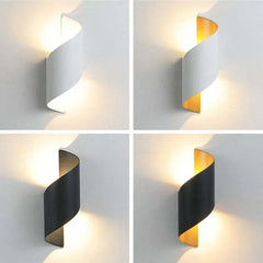 Aplique bidireccional para exterior LED IP65 con diseño moderno en espiral