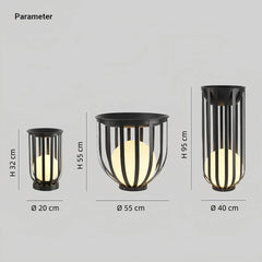 Lámpara de pie solar exterior LED IP65 moderna con soporte para plantas