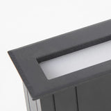 Aplique empotrable exterior rectangular IP65 con sensor de movimiento negro para paso