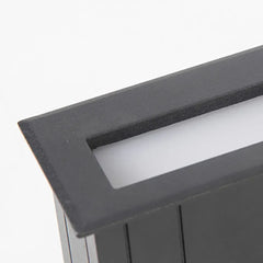Aplique empotrable exterior rectangular IP65 con sensor de movimiento negro para paso