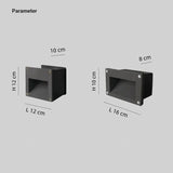 Aplique empotrado de pared LED moderno negro IP65 para paso exterior