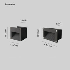 Aplique empotrado de pared LED moderno negro IP65 para paso exterior