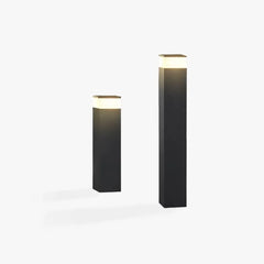Baliza de jardín moderna de metal negra IP65 diseño rectangular