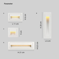 Aplique empotrable exterior moderno de metal con LED sensor de movimiento IP65 para escaleras