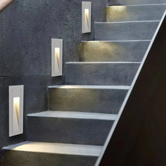 Aplique empotrable exterior moderno de metal con LED sensor de movimiento IP65 para escaleras
