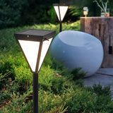 Baliza LED exterior solar moderna negra de metal IP65 para jardín