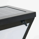 Baliza LED exterior solar moderna negra de metal IP65 para jardín
