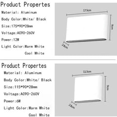 Aplique de Pared LED Doble Sencillo y Moderno para Pasillo