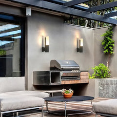 Aplique LED Exterior con Sensor Moderno Columna Cuadrada