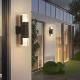 Aplique LED Exterior con Sensor Moderno Columna Cuadrada