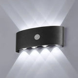 Aplique de pared exterior bidireccional con sensor de movimiento, 8 LEDs y IP65