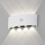 Aplique de pared exterior bidireccional con sensor de movimiento, 8 LEDs y IP65