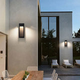 Aplique rectangular exterior LED IP65 moderno de metal negro