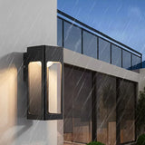 Aplique rectangular exterior LED IP65 moderno de metal negro