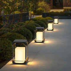 Lámpara solar exterior de pie LED rectangular IP65 para terraza
