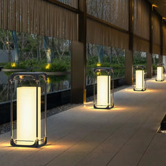 Lámpara solar exterior de pie LED rectangular IP65 para terraza