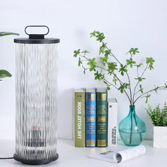 Lampara de pie solar exterior moderna portatil de vidrio farol para terraza