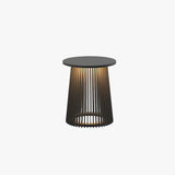 Lampara Exterior de Pie Solar Moderna de Metal Negra para Terraza