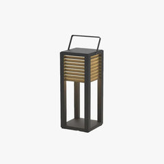 Lampara de Pie Exterior Solar Moderna de Metal Rectangular para Terraza