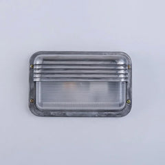 Aplique de pared exterior industrial plateado con LED IP65